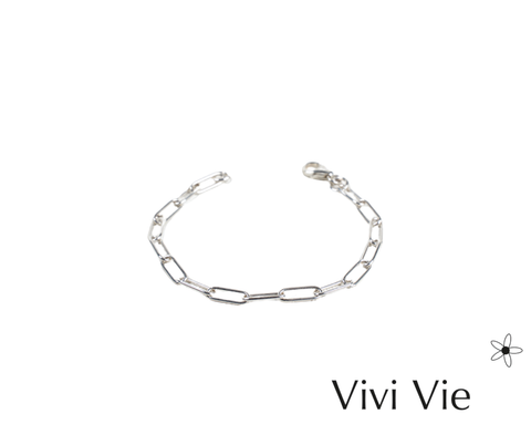Silver Paperclip Chain Bracelet