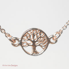 925 Rose Gold Plated Tree of Life Necklace - Small