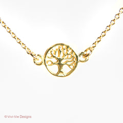 925 Gold Plated Tree of Life Necklace - Small