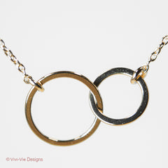 925 Gold Plated Double Circle Karma Necklace