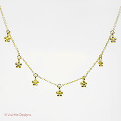 925 Gold Plated Forget Me Not Flowers Necklace