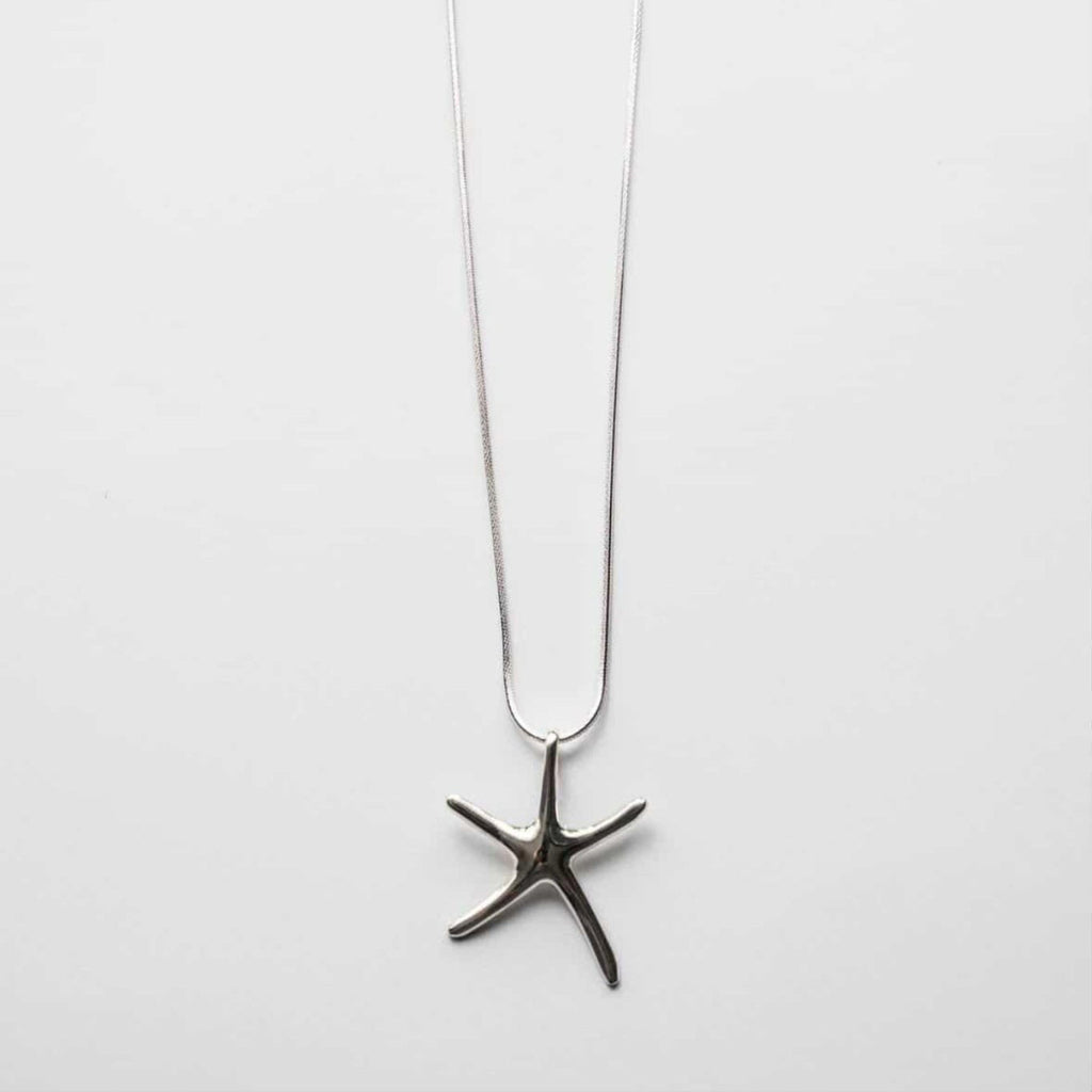 Silver Starfish Pendant Necklace