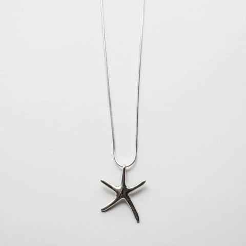Silver Starfish Pendant Necklace
