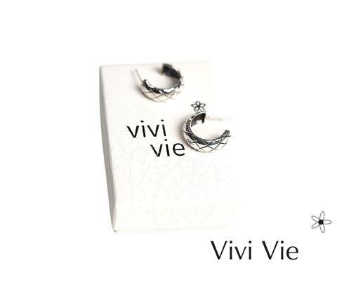 925 sterling silver Sterling Silver Quilted Dome Hoops