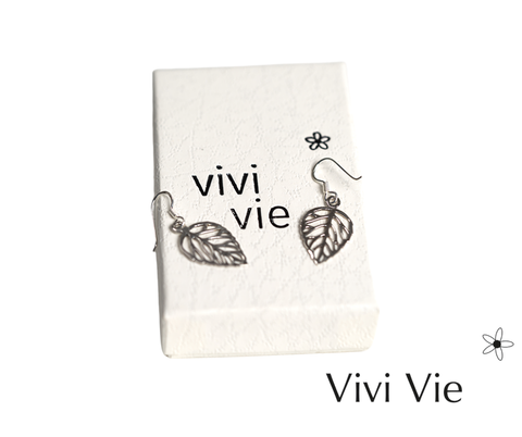 925 sterling silver Sterling Silver Leaf Drop Earrings