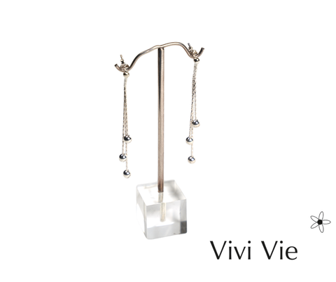 925 Sterling silver  Cascade chain with all ball earrings.