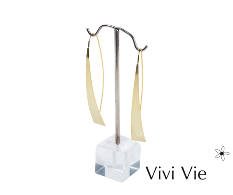 Golden triangular drop shephard  hook earrings