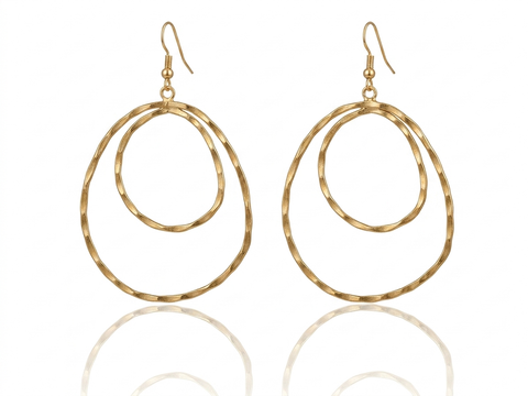 The ripple  wave hoop earrings.