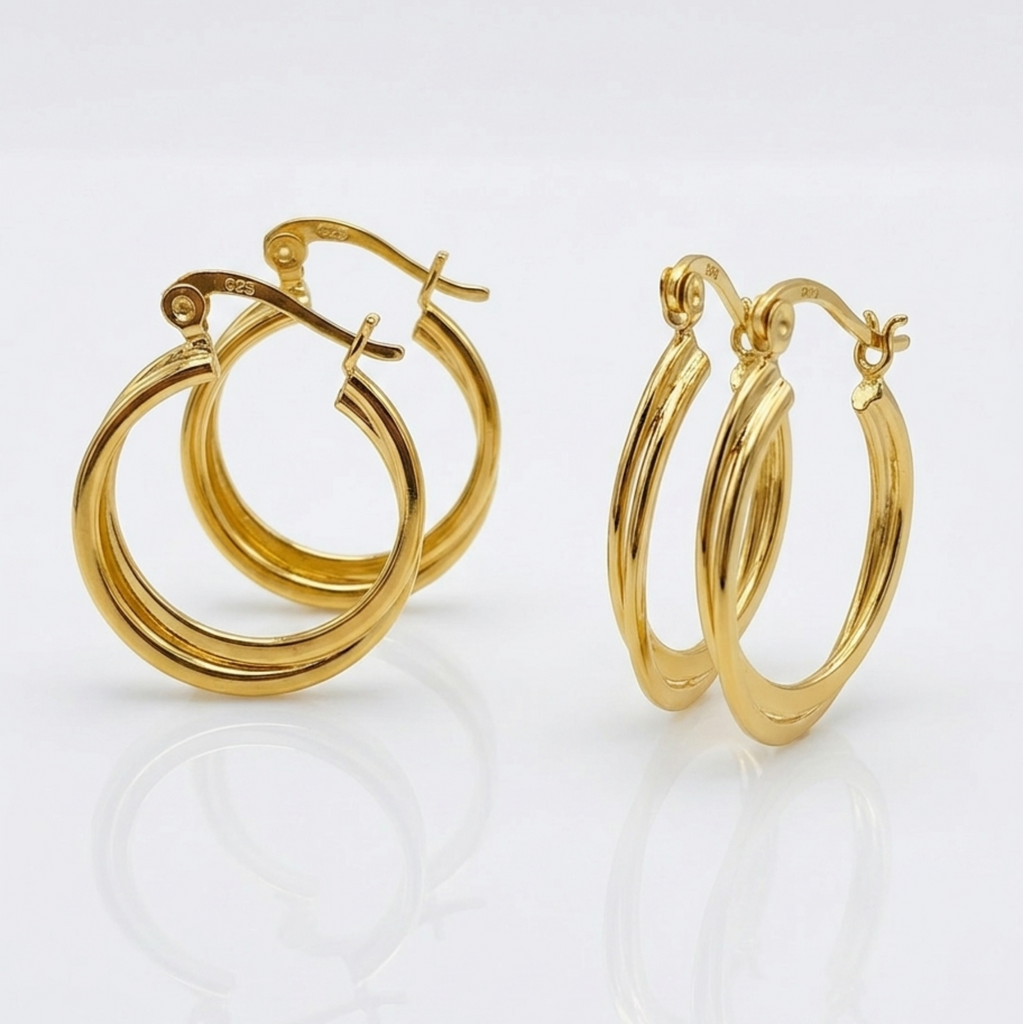 Gold  sleak duo hoop elegance.