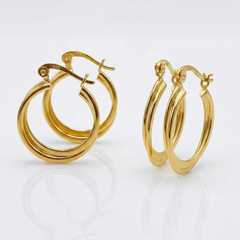 Gold  sleak duo hoop elegance.