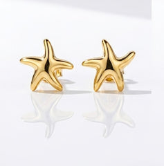 Gold starfish earrings