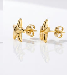 Gold starfish earrings