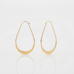Fine, delicate, & sleak oval gold  hoop earrings