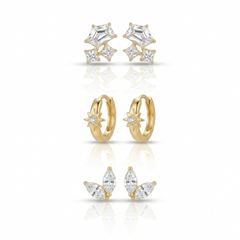 The Ethreal Cluster Gold Studs.