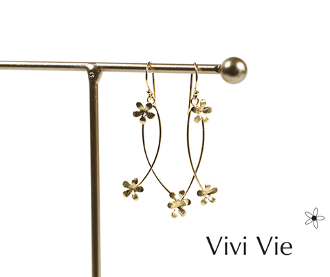 Golden Bloom forget-me-not drop earrings