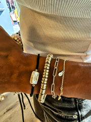 Silver disk braclet