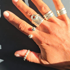 Sterling Silver Orbit Open Ring.