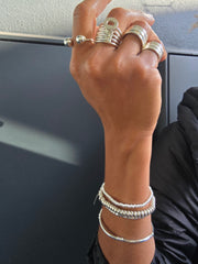Silver tube bangle braclet, a classic