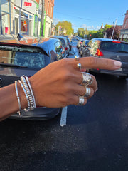 Silver tube bangle braclet, a classic