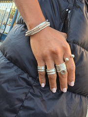 Sterling Silver Orbit Open Ring.