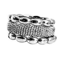 Silver rice bead ring wear  for stacking or alone for a minimalist  statment.