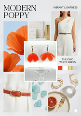 Poppy flower drop earrings.