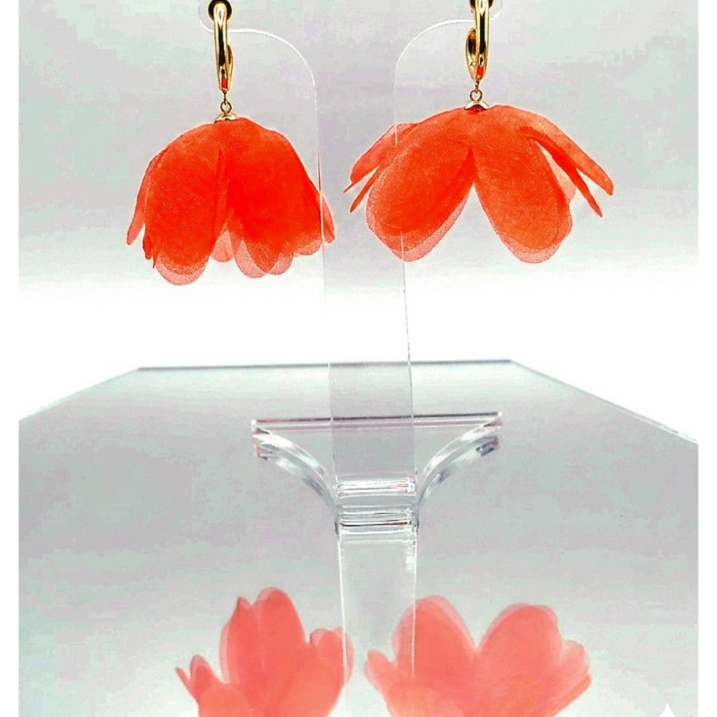 Poppy flowe petal earrings