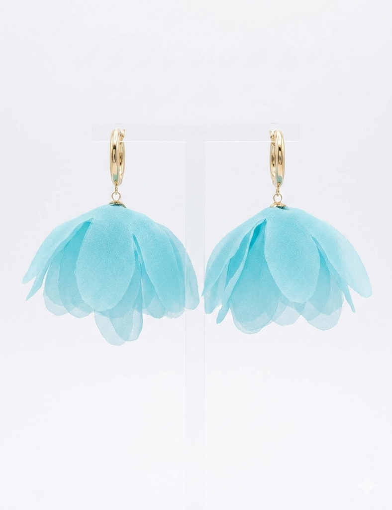 Ocean bloom  flower statment earrings