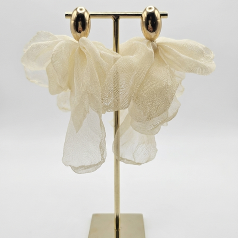 The vanilla petal drop earrings.