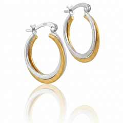 Sleak Dual-Tone Hoop Earring Elgance.