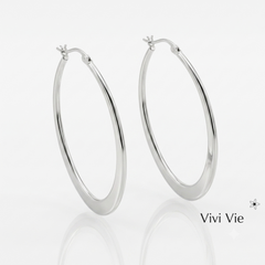 THE SILVER LUMINA OVAL-V HOOP EARRINGS.