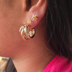Gold   Star Stud Earrings that  shine bright.