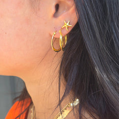 Sleak  Gold  Hoop  Duo Elegance.