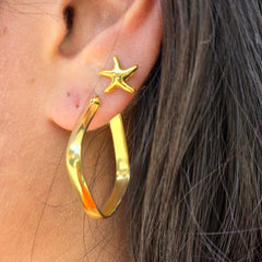 The Muse Square Gold Hoops.