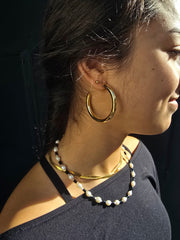Large Gold-Plated Sterling Silver Hoop Earrings