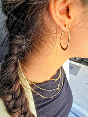 Gold-Plated Sterling Silver Teardrop Hoop Earrings