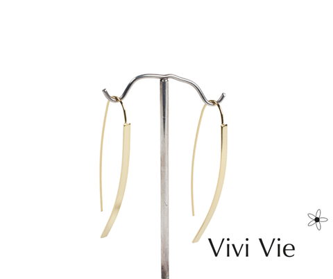 Golden Taper Threader Earrings slaek shepherd  design