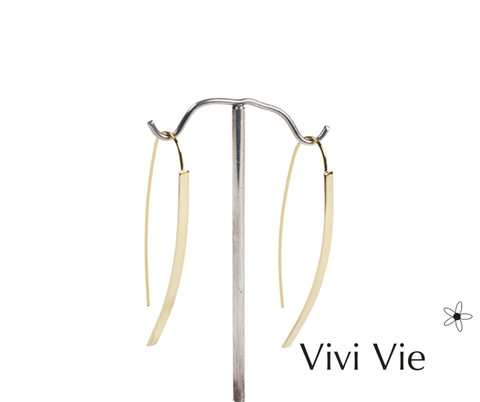 Shepards hoop gold earrings