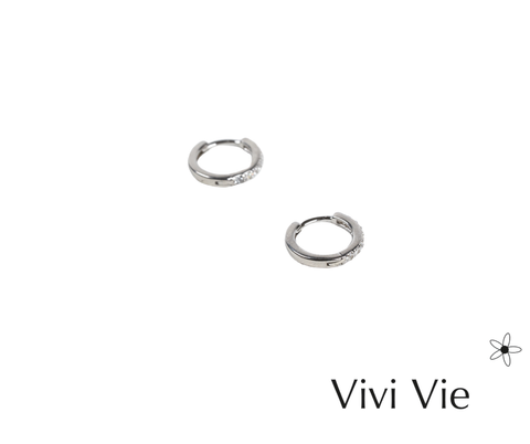 925 sterling silver Sparkle Huggie.