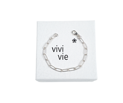 Silver Paperclip Chain Bracelet