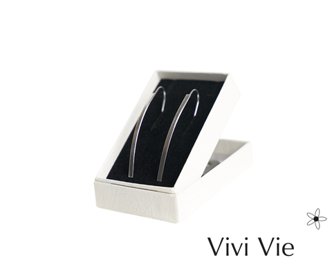 925 sterling silver Sterling Silver Arc Drop Earrings