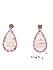 Costume jewellery tear drop dusty pink sparkle