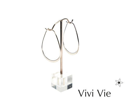 925 sterling silver Sterling Silver Teardrop Hoop Earrings