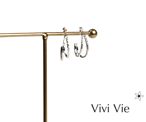 925 sterling silver Sterling Silver Textured Hoop Earrings