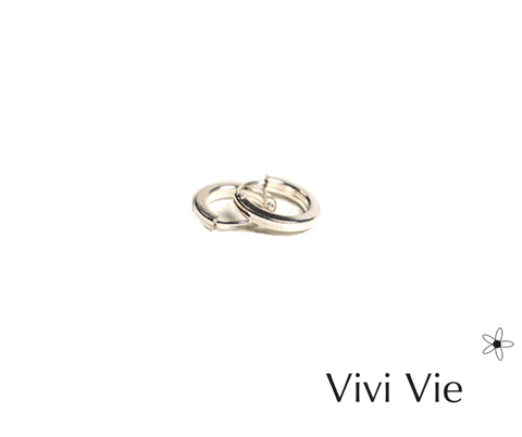 925 sterling silver Minimalist Silver Huggy Hoops