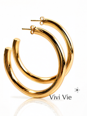 Large Gold-Plated Sterling Silver Hoop Earrings