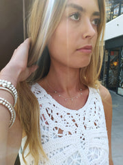 Delicate sead Pearl  drop  necklace on a fine  925 silver chain.