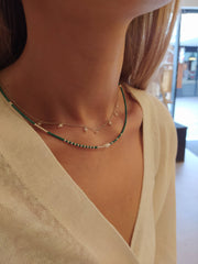 Delicate sead Pearl  drop  necklace on a fine  925 silver chain.