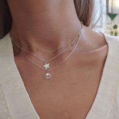 labradite  droplets on a fine sterling silver chain that sparkle in  every step.