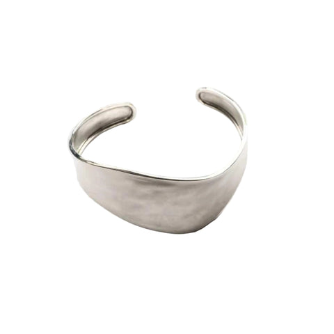 Silver  fluid wave  cuff bracelet.